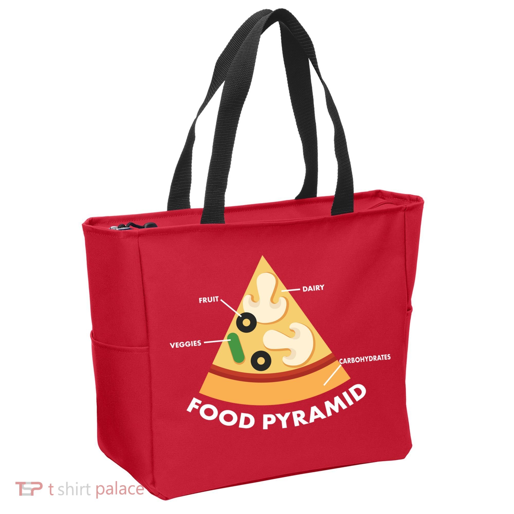 Funny Pizza Food Pyramid Tote Bag