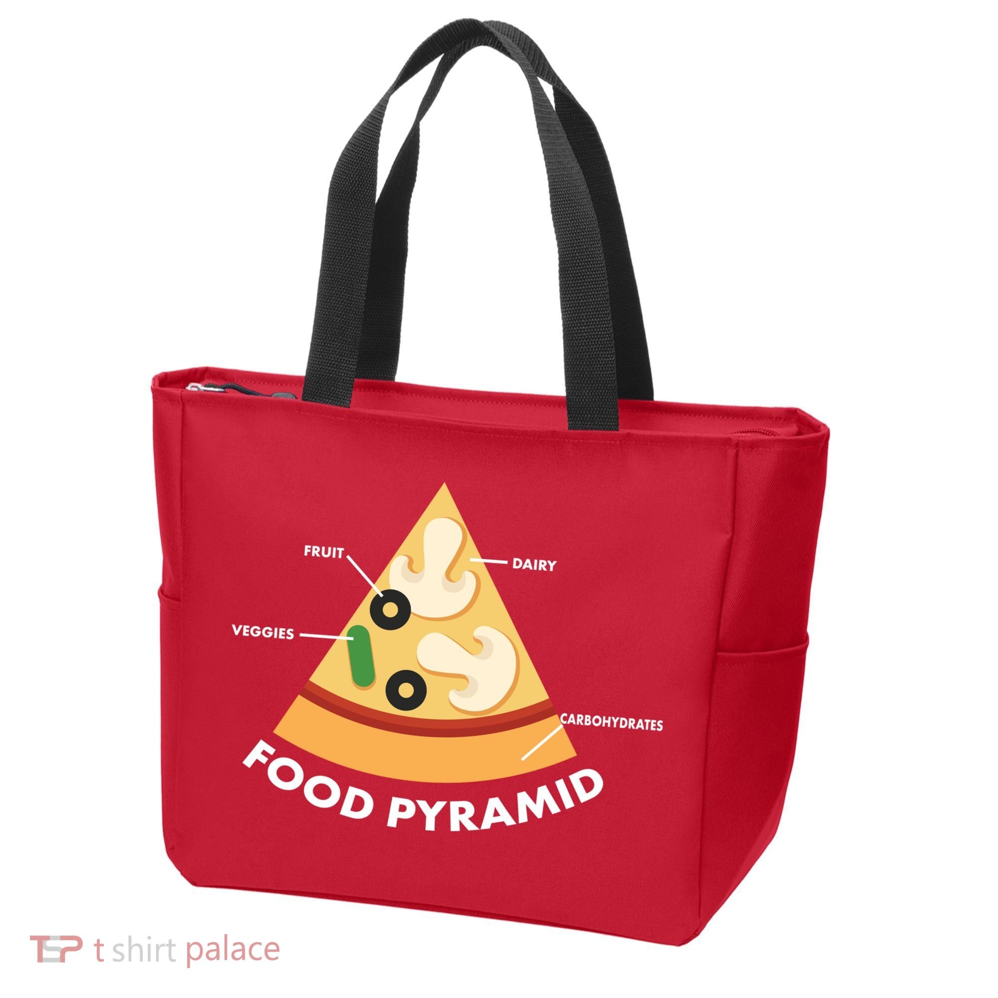 Funny Pizza Food Pyramid Tote Bag