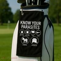 Funny Political Meme Know Your Parasites Golf Towel thumb 2