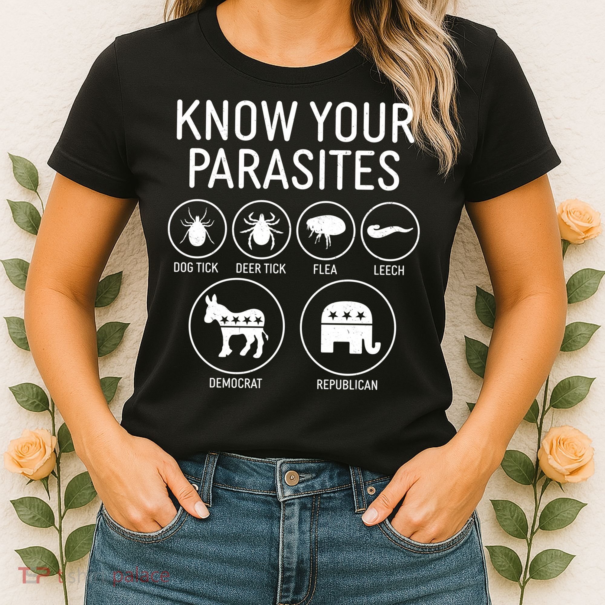 Funny Political Meme Know Your Parasites Women's T-Shirt