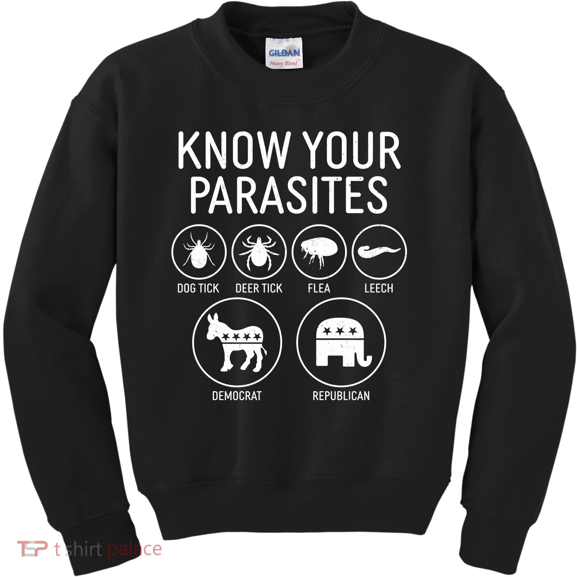 Funny Political Meme Know Your Parasites Kids Sweatshirt