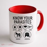 Funny Political Meme Know Your Parasites Coffee Mug thumb 1