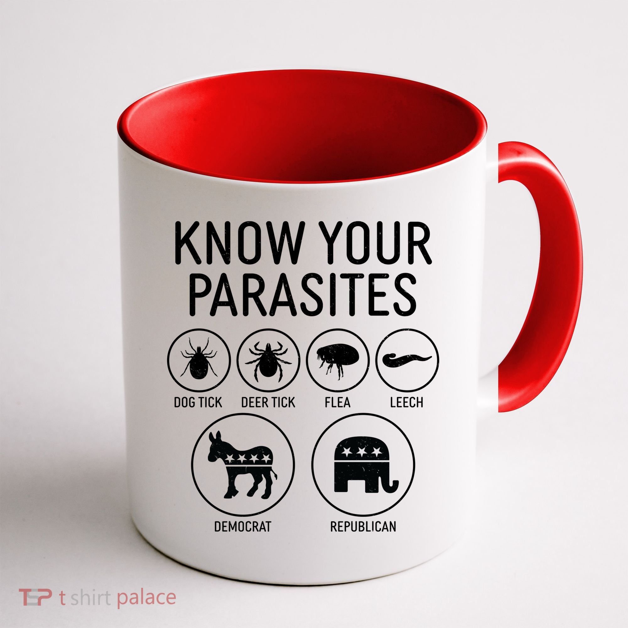 Funny Political Meme Know Your Parasites Coffee Mug