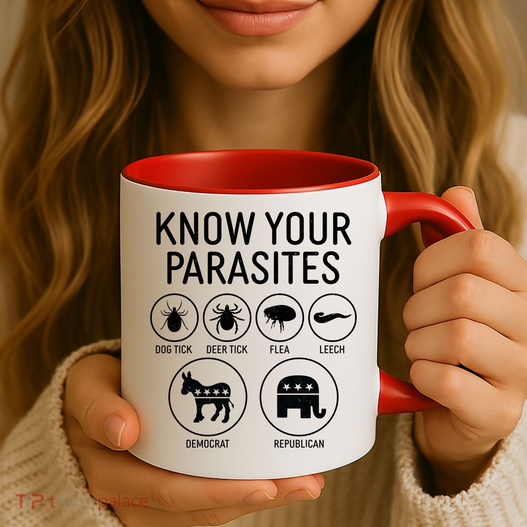 Funny Political Meme Know Your Parasites Coffee Mug
