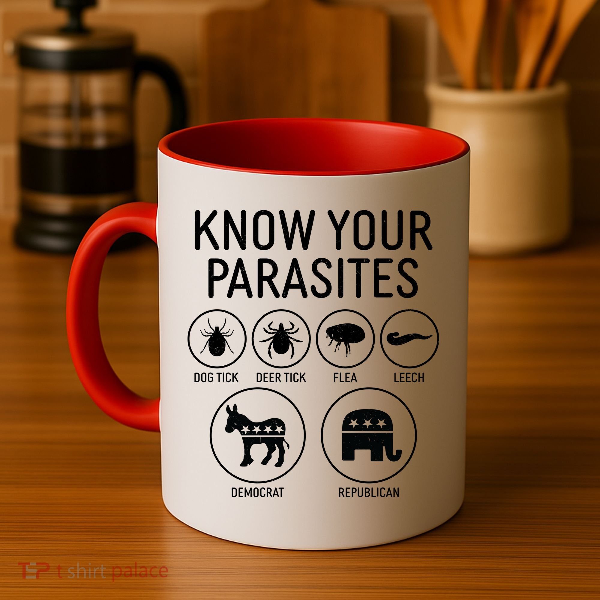 Funny Political Meme Know Your Parasites Coffee Mug