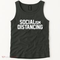 Funny Political Socialism Distancing  Tank Top thumb 2
