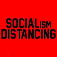 Funny Political Socialism Distancing  Santa Hat thumb 1