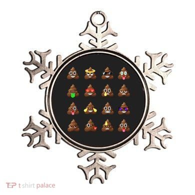 Funny Poop Emoji's Smiley Ornament
