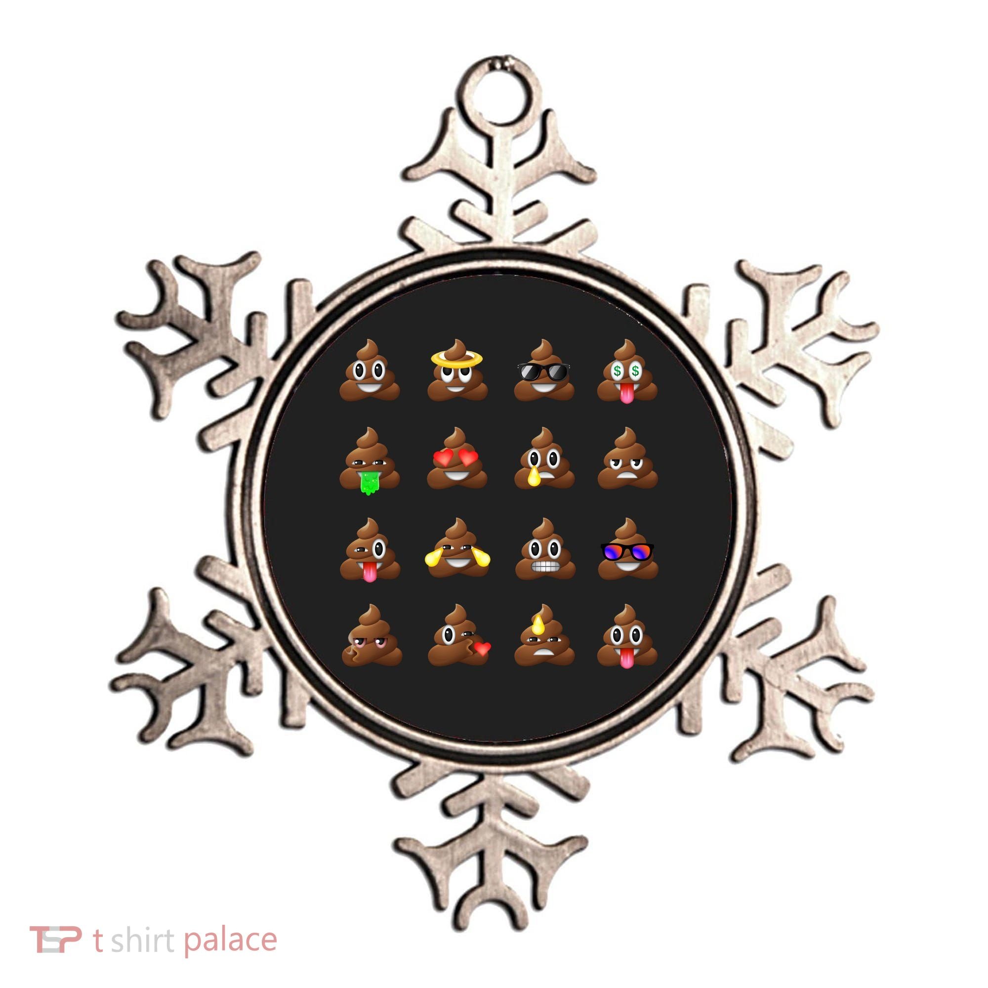 Funny Poop Emoji's Smiley Ornament