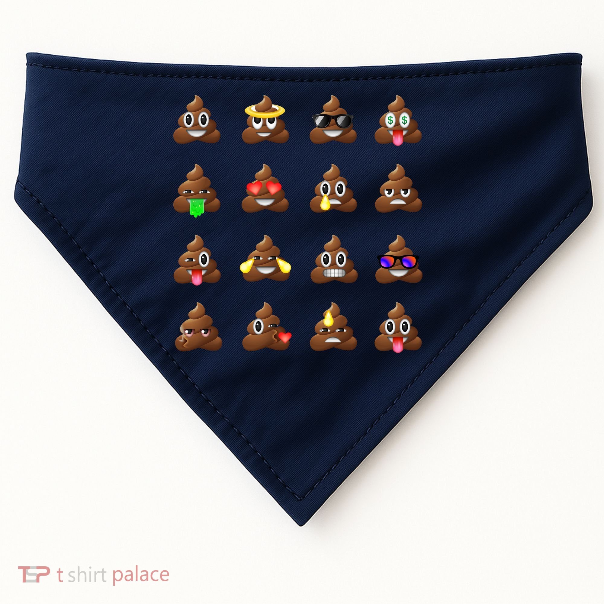 Funny Poop Emoji's Smiley USA-Made Doggie Bandana