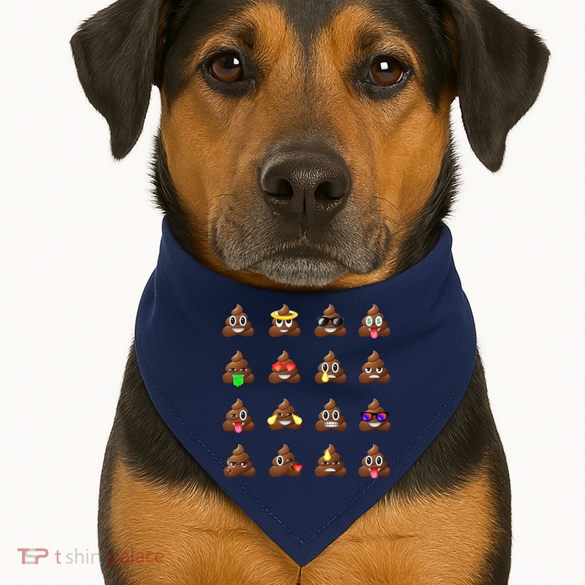 Funny Poop Emoji's Smiley USA-Made Doggie Bandana