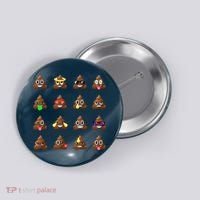Funny Poop Emoji's Smiley Button thumb 0
