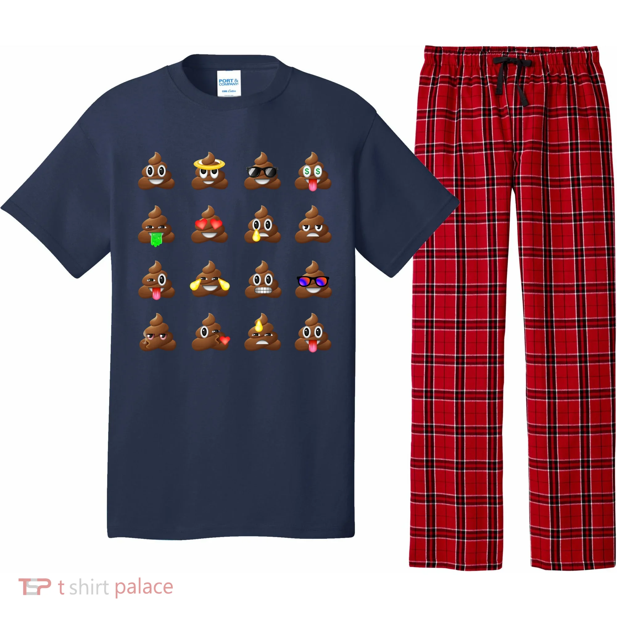 Funny Poop Emoji's Smiley Pajama Set