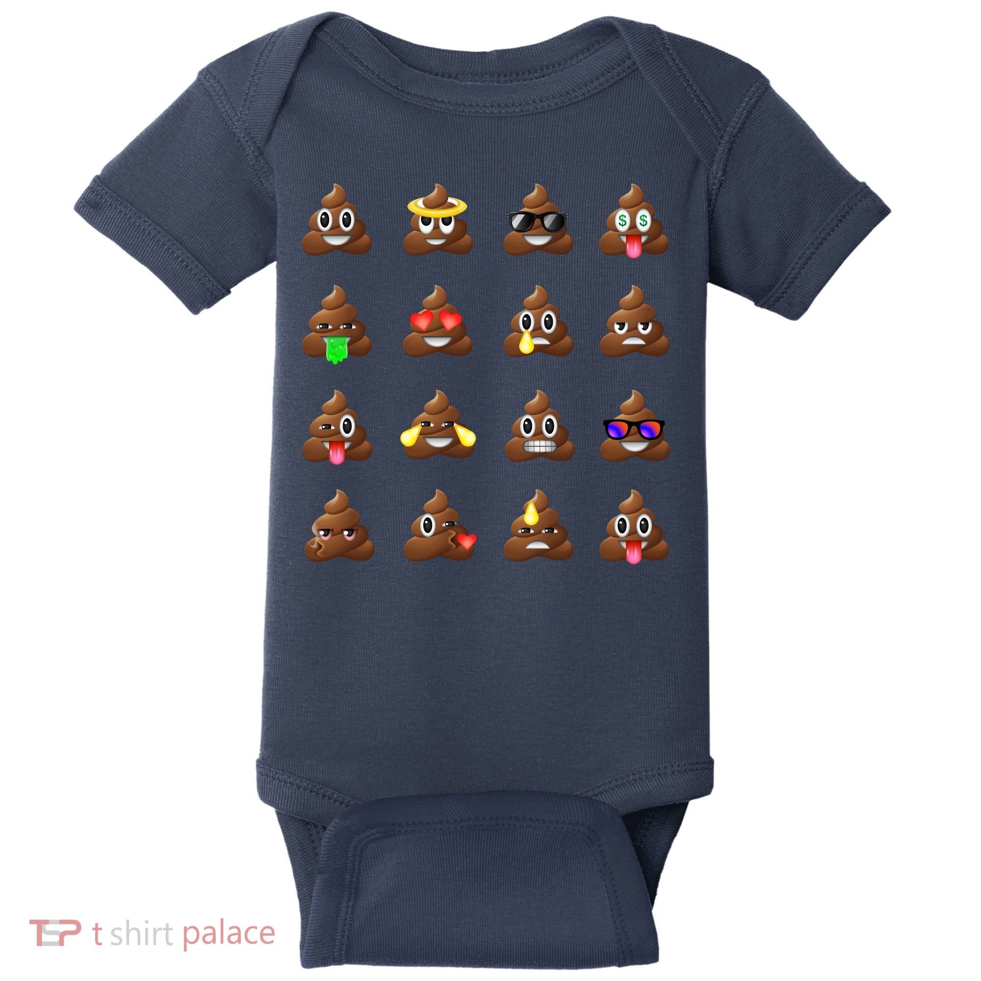 Funny Poop Emoji's Smiley Baby Bodysuit