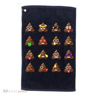 Funny Poop Emoji's Smiley Golf Towel