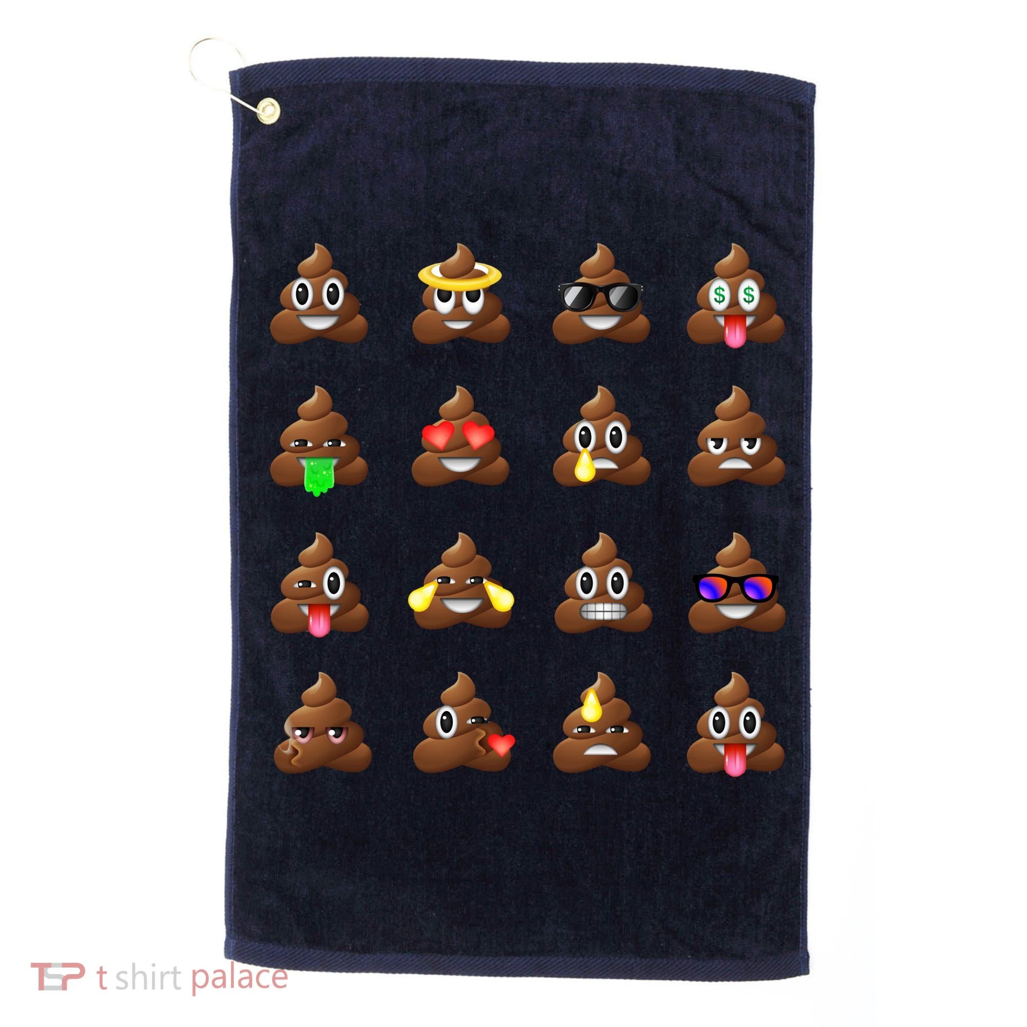 Funny Poop Emoji's Smiley Golf Towel