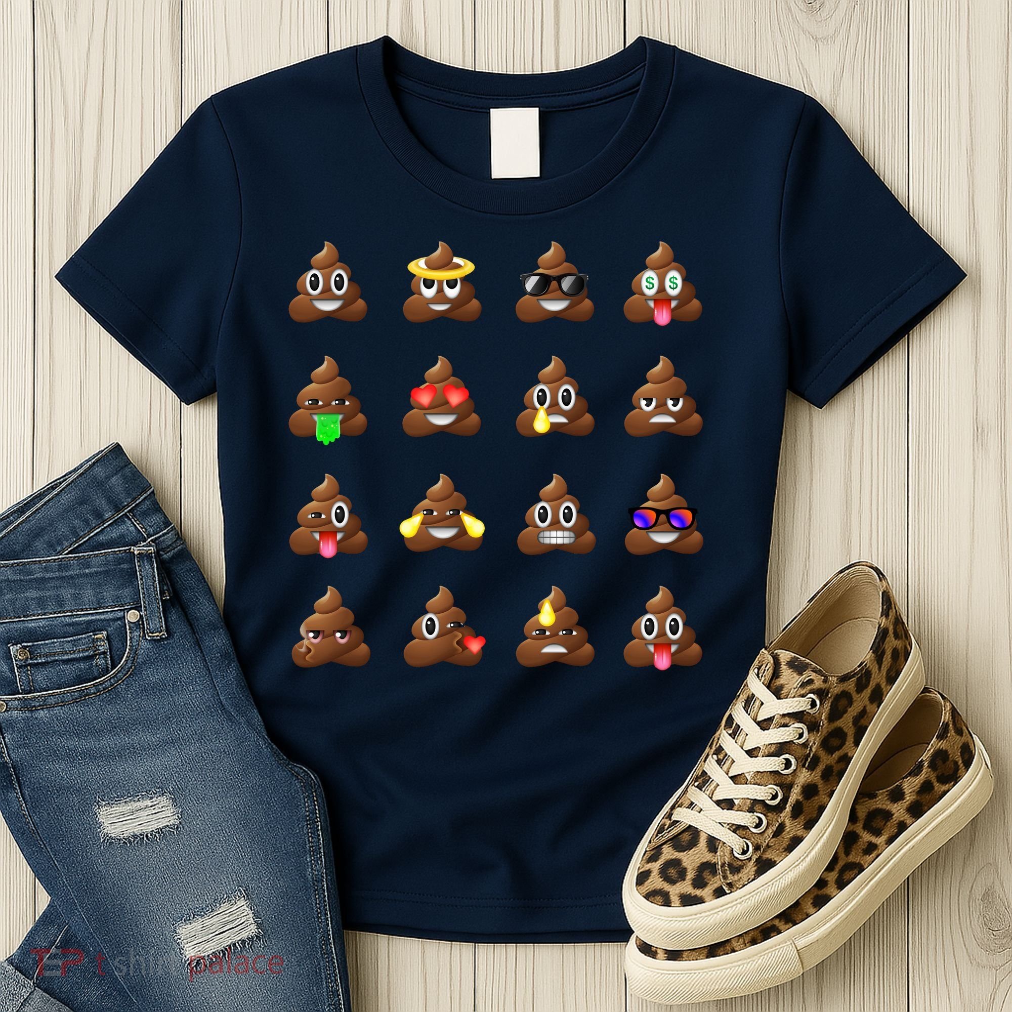 Funny Poop Emoji's Smiley Women's T-Shirt
