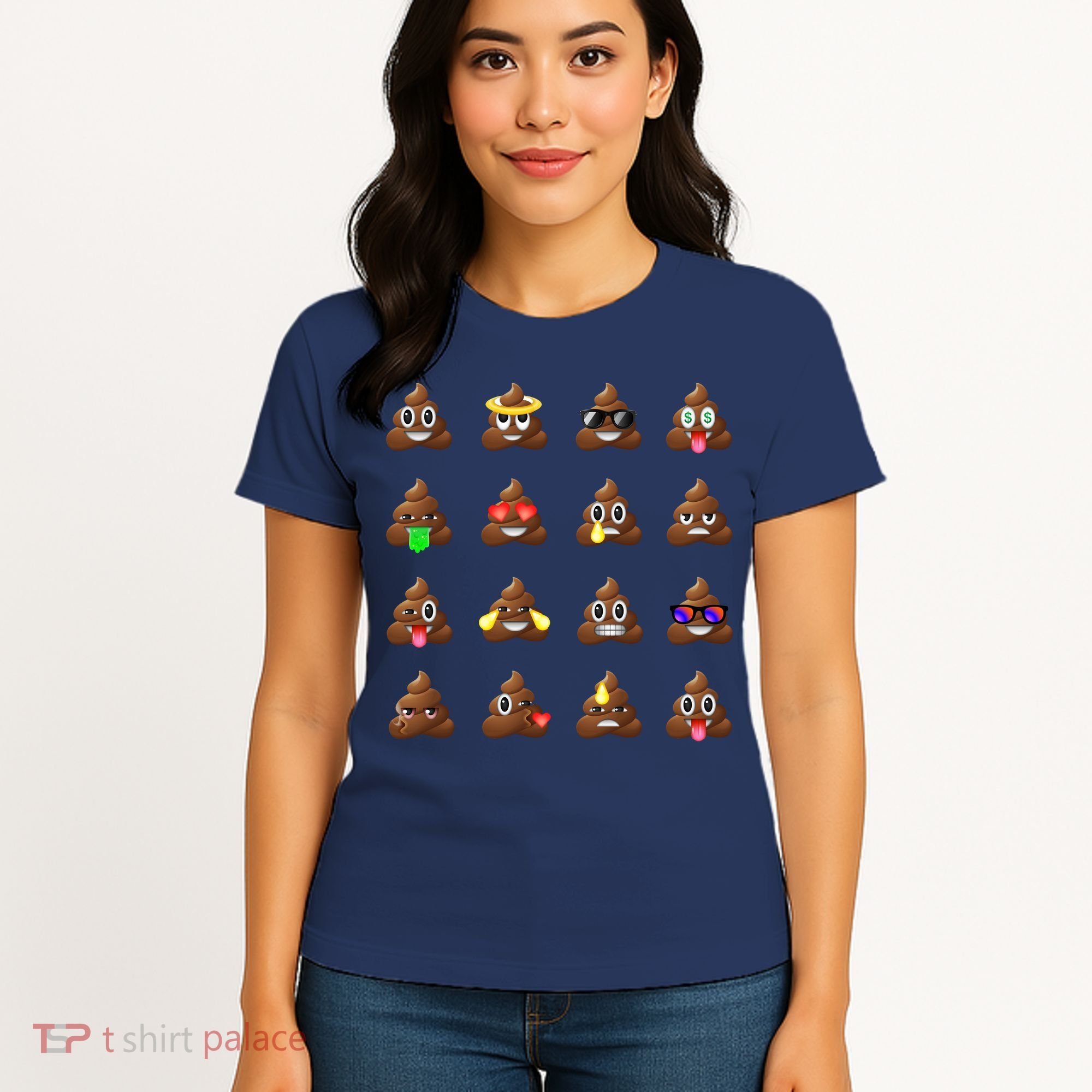Funny Poop Emoji's Smiley Women's T-Shirt