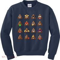 Funny Poop Emoji's Smiley Kids Sweatshirt thumb 0