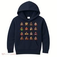 Funny Poop Emoji's Smiley Kids Hoodie thumb 0