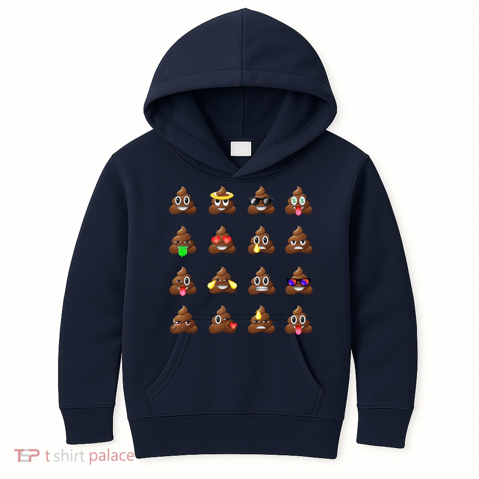 Funny Poop Emoji's Smiley Kids Hoodie