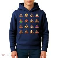 Funny Poop Emoji's Smiley Kids Hoodie thumb 4