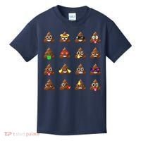 Funny Poop Emoji's Smiley Kids T-Shirt thumb 0