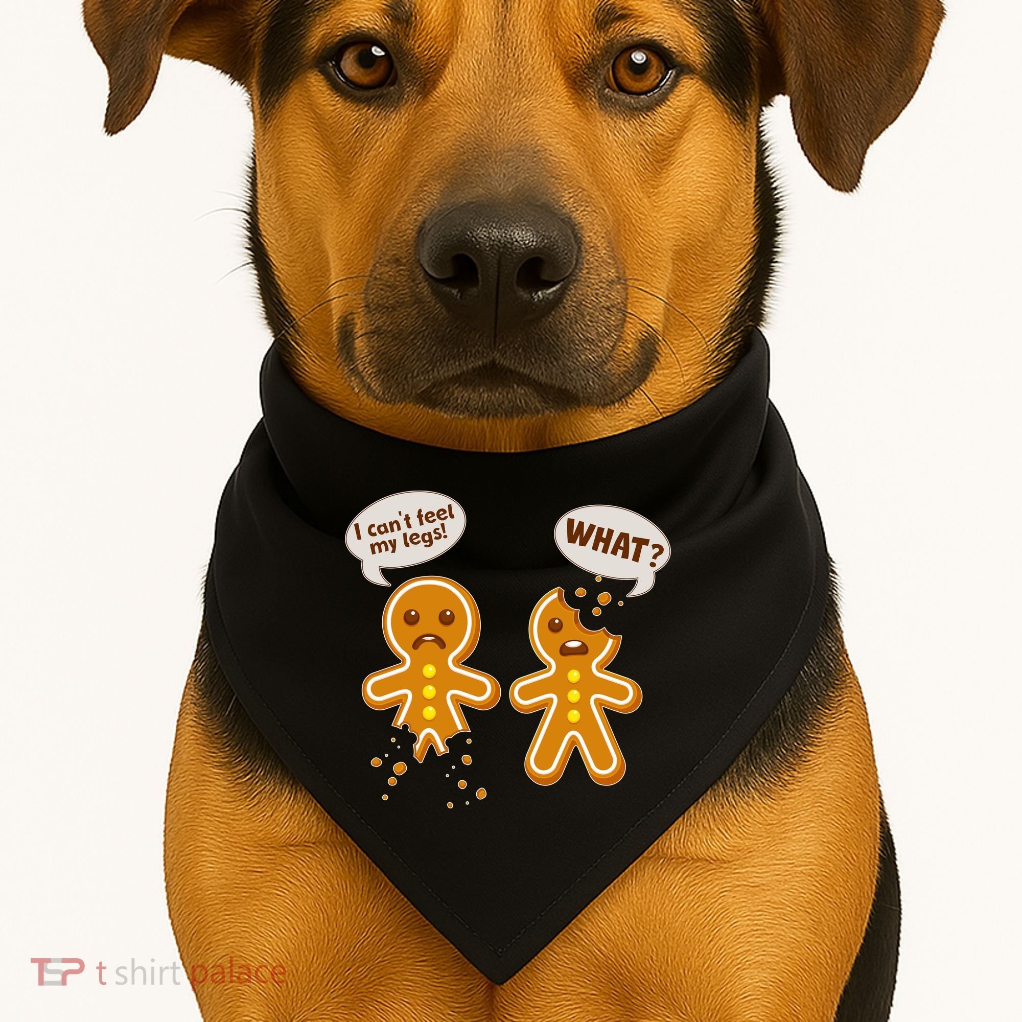Funny Poor Gingerbread Christmas Cookies USA-Made Doggie Bandana