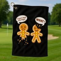 Funny Poor Gingerbread Christmas Cookies Golf Towel thumb 1