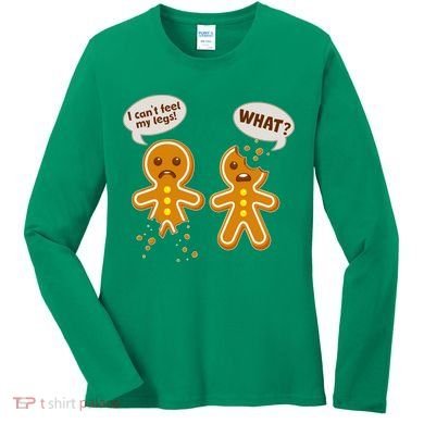Funny Poor Gingerbread Christmas Cookies Women's Long Sleeve Shirt