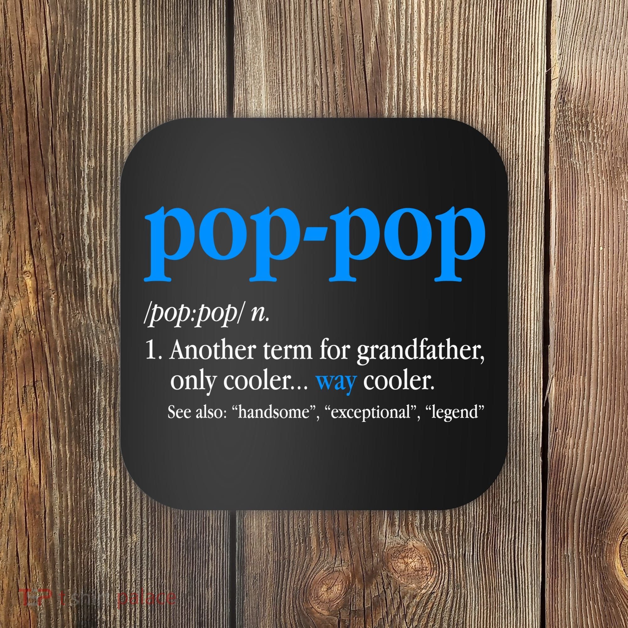 Funny Pop Pop Definition Cool Fathers Day Coaster