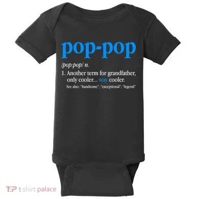 Funny Pop Pop Definition Cool Fathers Day Baby Bodysuit