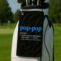 Funny Pop Pop Definition Cool Fathers Day Golf Towel thumb 2