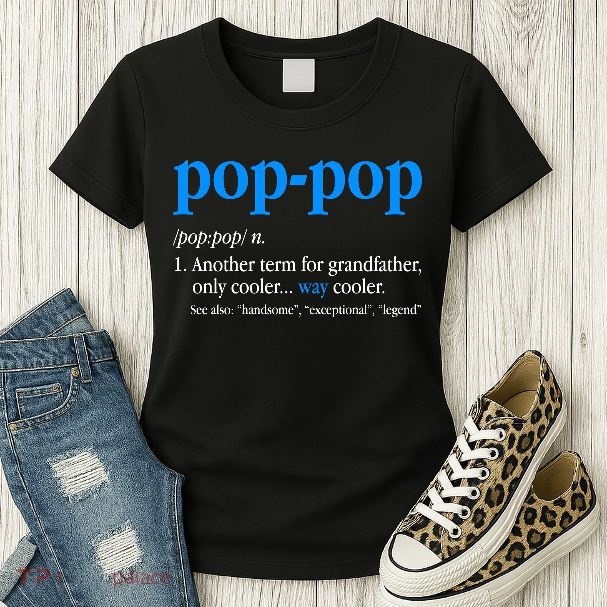 Funny Pop Pop Definition Cool Fathers Day Women's T-Shirt