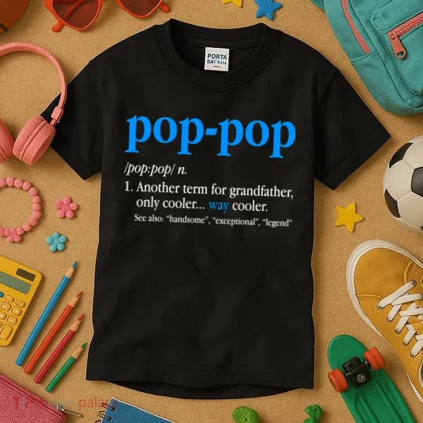 Funny Pop Pop Definition Cool Fathers Day Kids T-Shirt