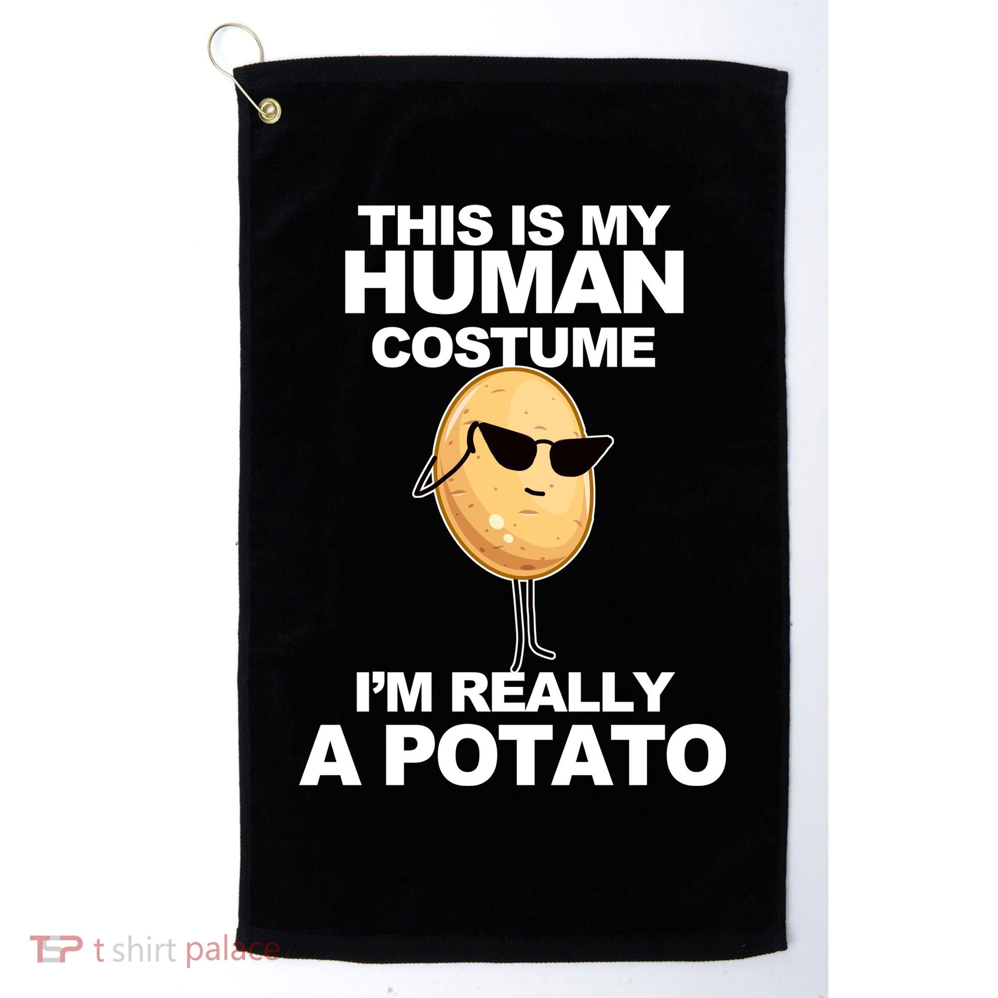 Funny Potato This Is My Human Costume  Golf Towel