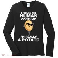 Funny Potato This Is My Human Costume  Women's Long Sleeve Shirt thumb 0