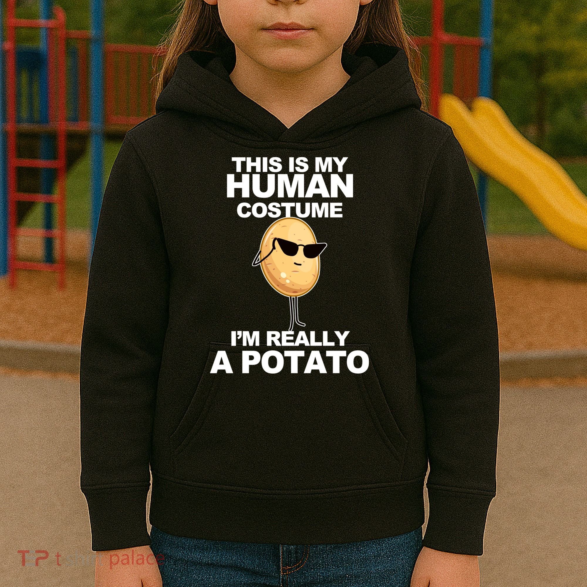 Funny Potato This Is My Human Costume  Kids Hoodie