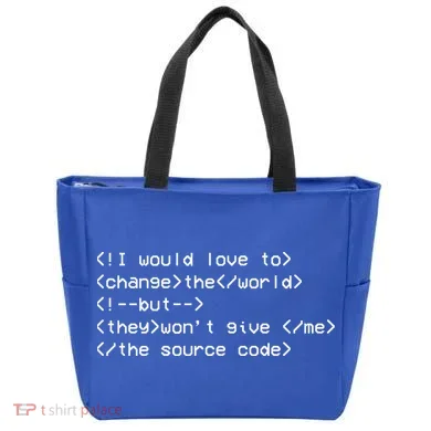 Funny Programmer Change The World Tote Bag
