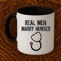 Funny Real Men Marry Nurses Medical Coffee Mug thumb 2