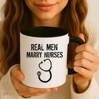 Funny Real Men Marry Nurses Medical Coffee Mug thumb 3