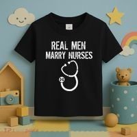 Funny Real Men Marry Nurses Medical Toddler T-Shirt thumb 3