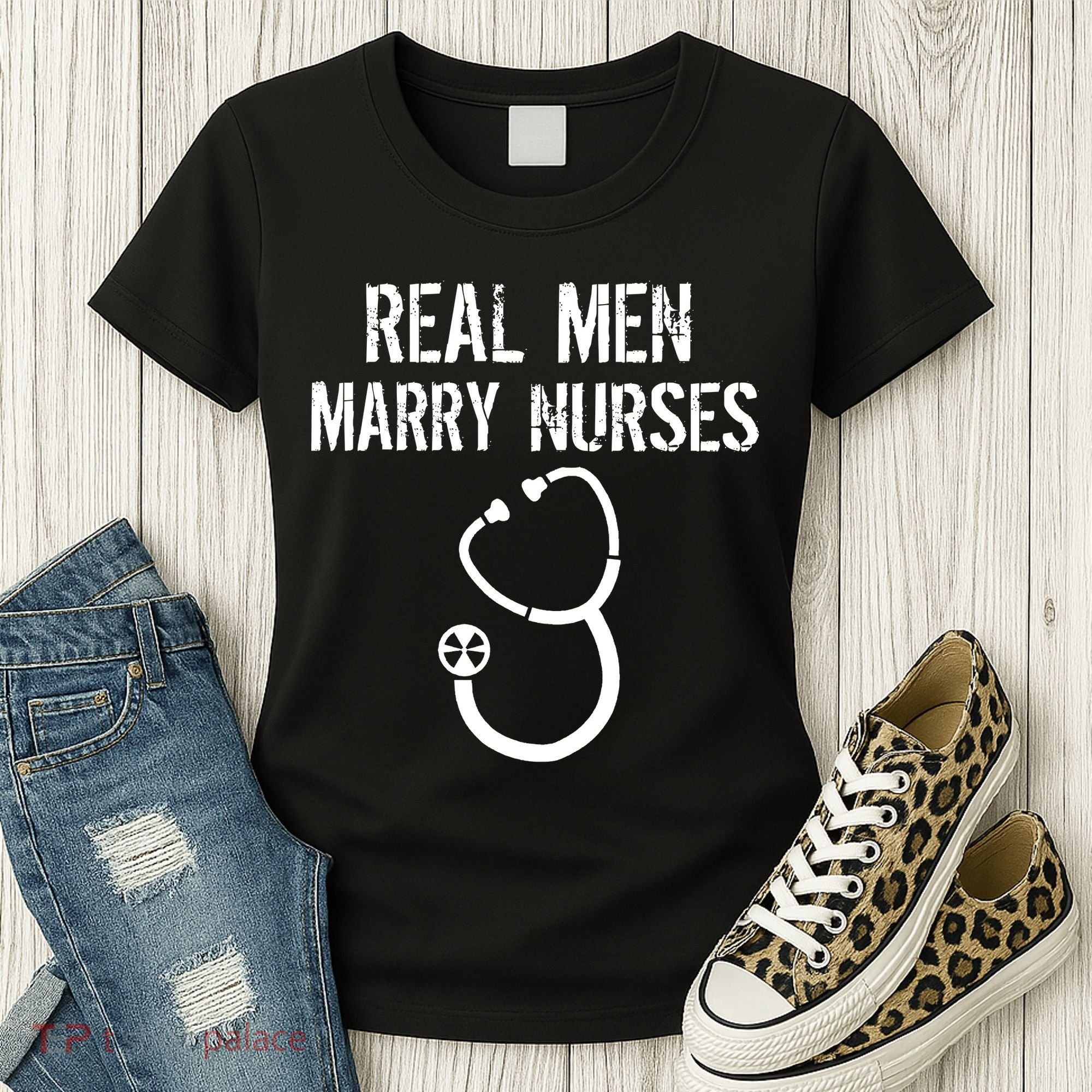 Funny Real Men Marry Nurses Medical Women's T-Shirt