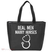 Funny Real Men Marry Nurses Medical Tote Bag thumb 0