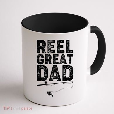 Funny Reel Great Dad Fishing Coffee Mug back