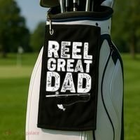 Funny Reel Great Dad Fishing Golf Towel thumb 2