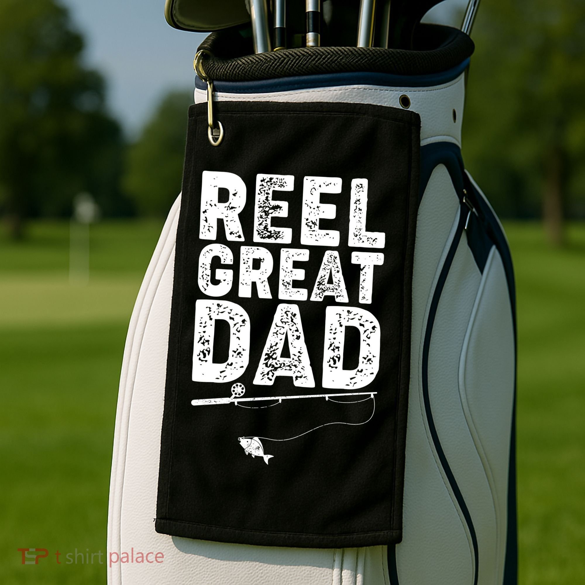 Funny Reel Great Dad Fishing Golf Towel