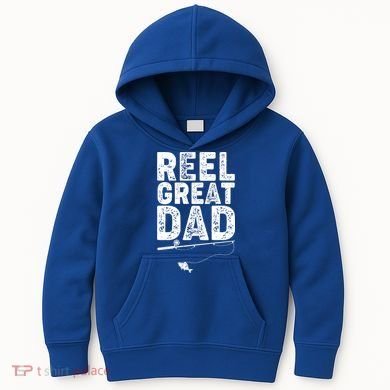 Funny Reel Great Dad Fishing Kids Hoodie