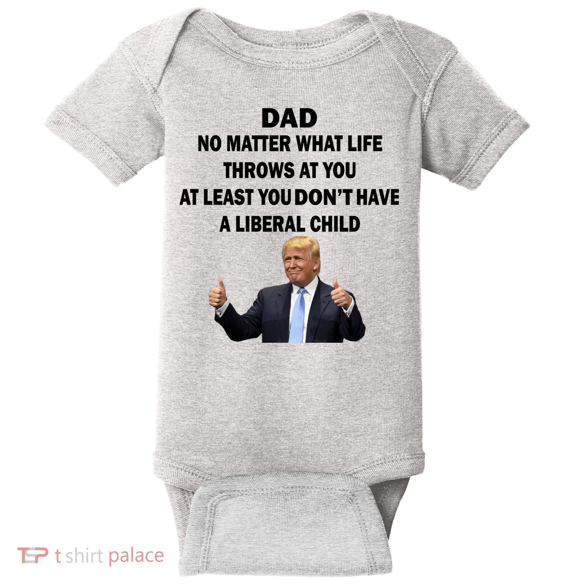 Funny Republican Dad Anti Liberal Child Baby Bodysuit