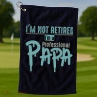 Funny Retired Professional Papa Golf Towel thumb 1